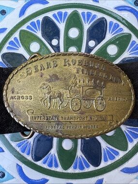 ⭐️RARE⭐️Vintage Brass Western Buckle~ Leather Belt (Collectable)
